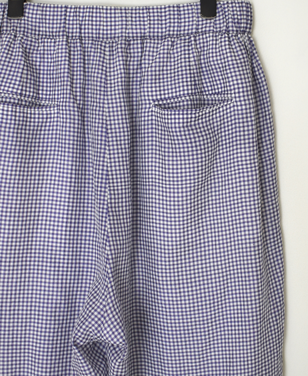 INMDS26025(パンツ) HANDWOVEN COTTON/SILK GINGHAM CHECK 2TUCK TAPERED EASY PANTS