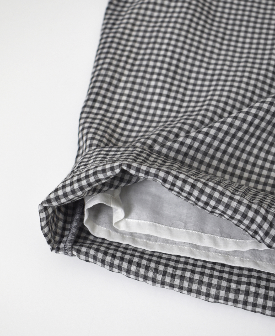 INMDS26025(パンツ) HANDWOVEN COTTON/SILK GINGHAM CHECK 2TUCK TAPERED EASY PANTS