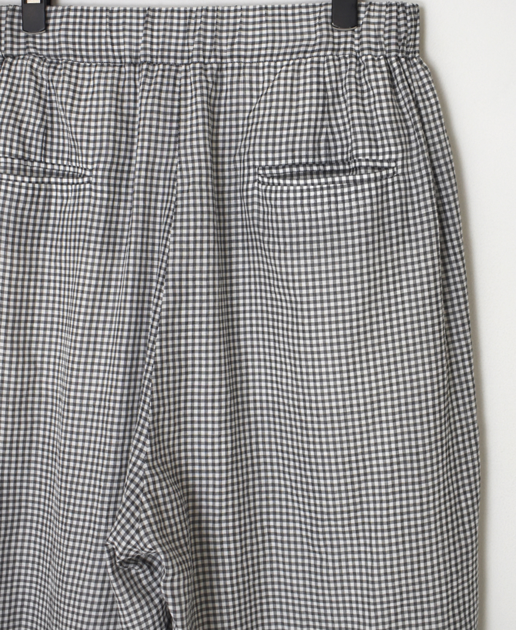 INMDS26025(パンツ) HANDWOVEN COTTON/SILK GINGHAM CHECK 2TUCK TAPERED EASY PANTS