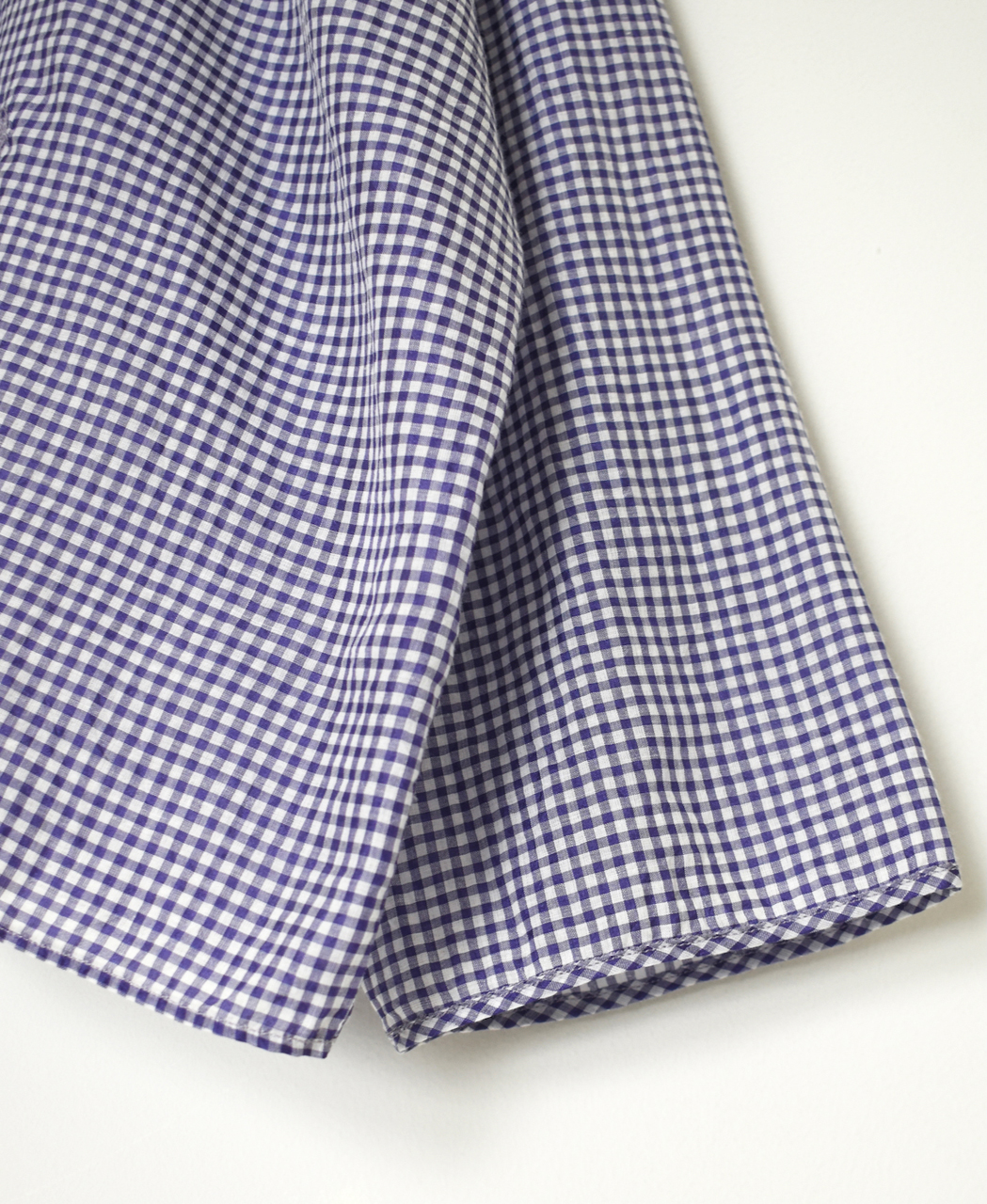 INMDS26022(ブラウス) HANDWOVEN COTTON/SILK GINGHAM CHECK DROP SHOULDER SMOCK