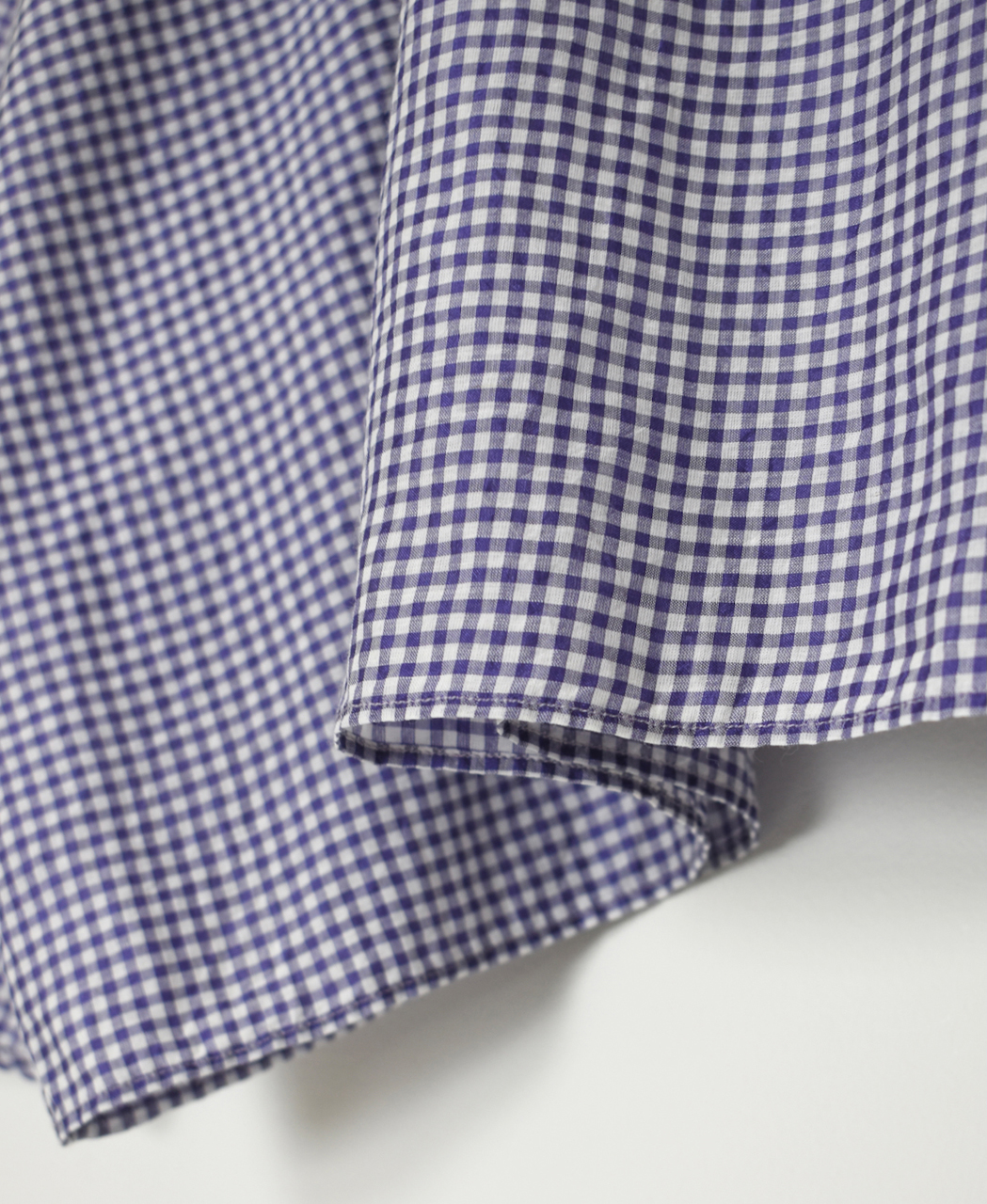 INMDS26022(ブラウス) HANDWOVEN COTTON/SILK GINGHAM CHECK DROP SHOULDER SMOCK