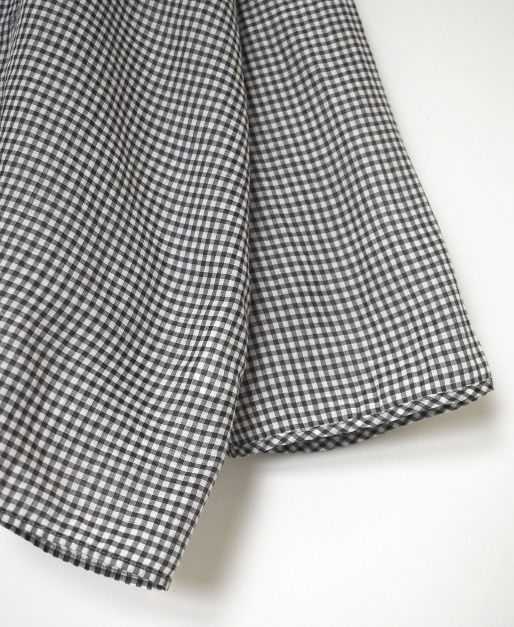 INMDS26022(ブラウス) HANDWOVEN COTTON/SILK GINGHAM CHECK DROP SHOULDER SMOCK