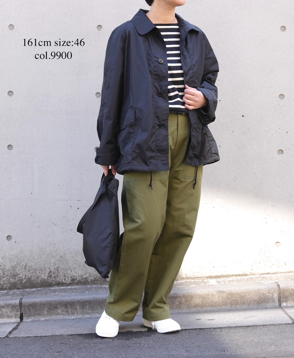 NHT2602PAI(コート) REYCLED NYLON BALMACAAN SHORT COAT WITH GUSSETED POCKET
