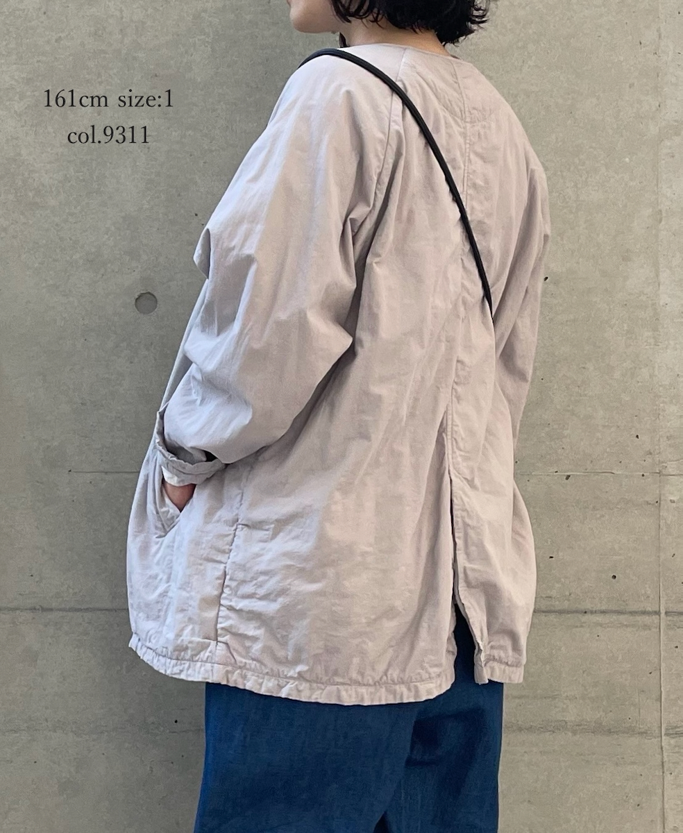 NMDS26202D(コート) 40s ORGANIC POPLIN(OVERDYE) RAGLAN SHORT COAT WITH VERTICAL STITCH