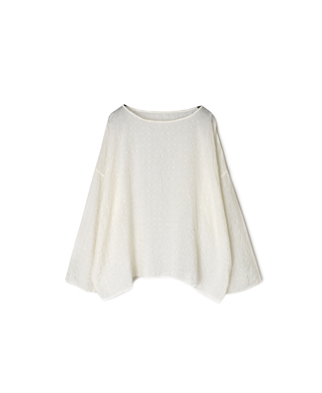 INMDS26032(ブラウス) HANDWOVEN COTTON SILK CHECK DROP SHOULDER SMOCK