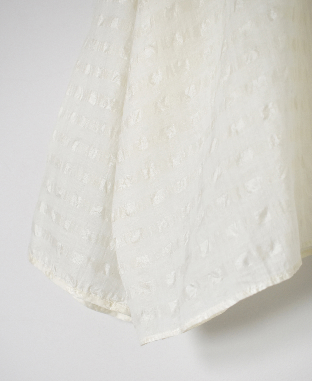 INMDS26032(ブラウス) HANDWOVEN COTTON SILK CHECK DROP SHOULDER SMOCK