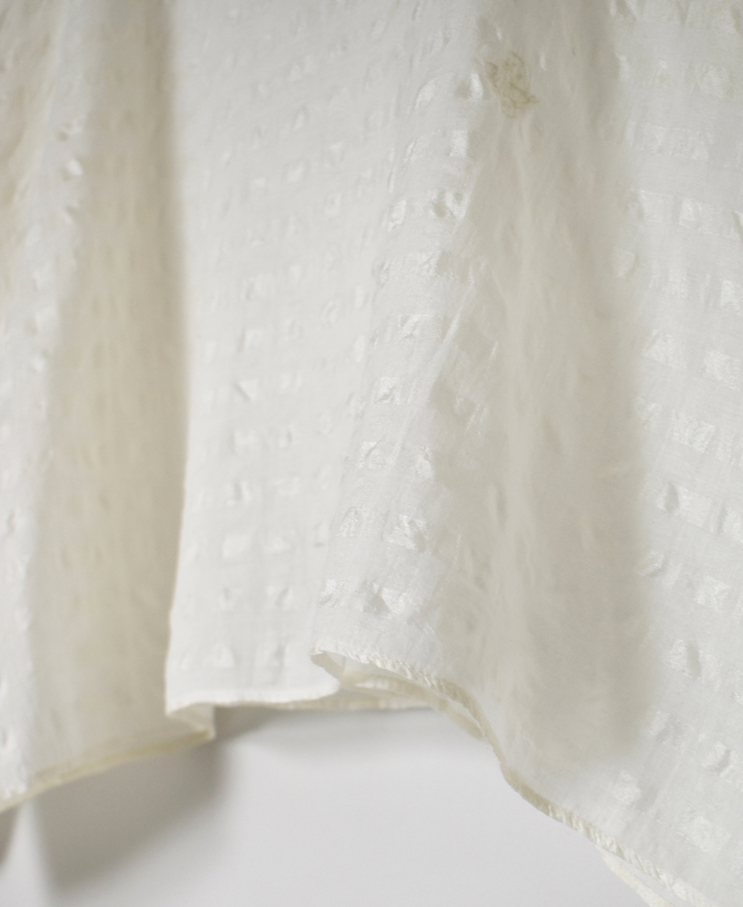 INMDS26032(ブラウス) HANDWOVEN COTTON SILK CHECK DROP SHOULDER SMOCK