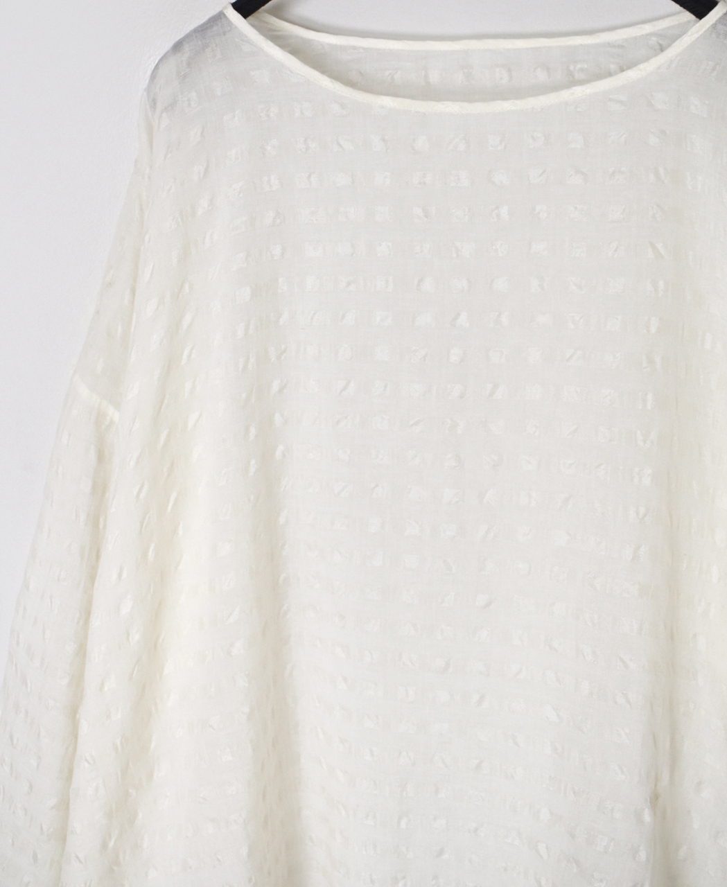 INMDS26032(ブラウス) HANDWOVEN COTTON SILK CHECK DROP SHOULDER SMOCK