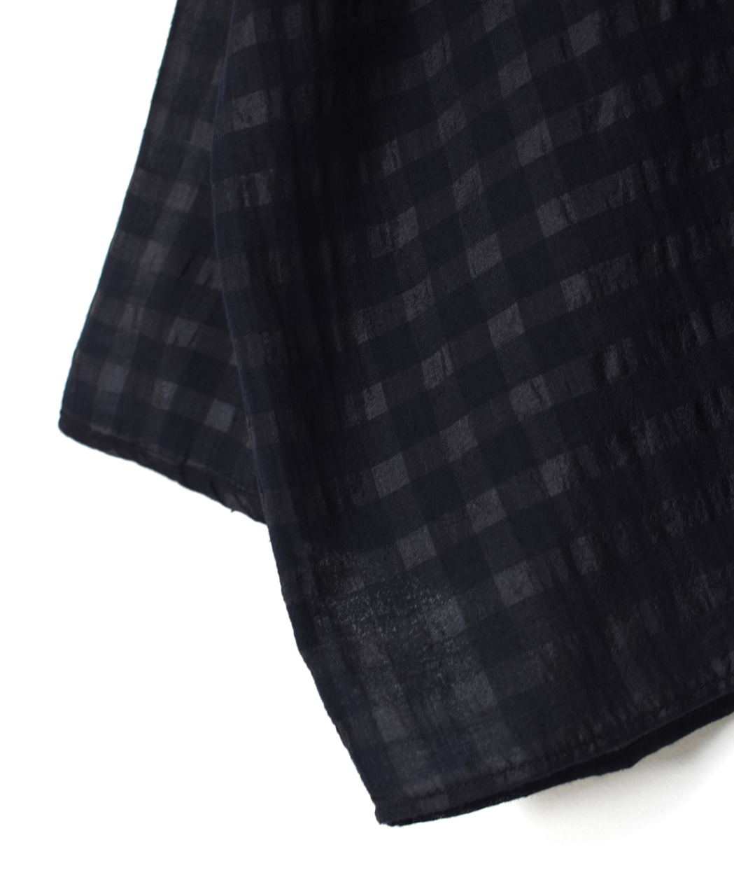 INMDS26032(ブラウス) HANDWOVEN COTTON SILK CHECK DROP SHOULDER SMOCK