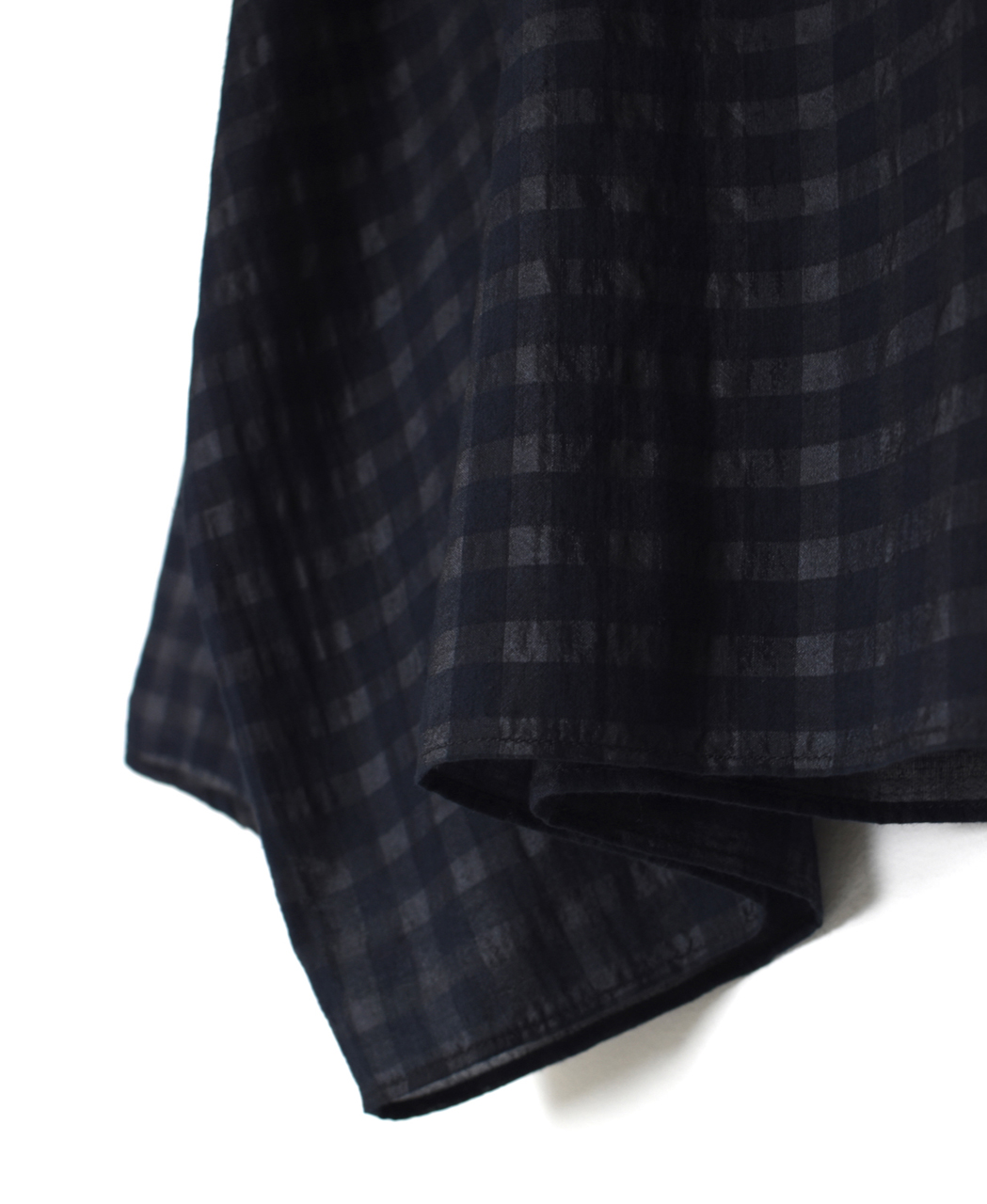 INMDS26032(ブラウス) HANDWOVEN COTTON SILK CHECK DROP SHOULDER SMOCK