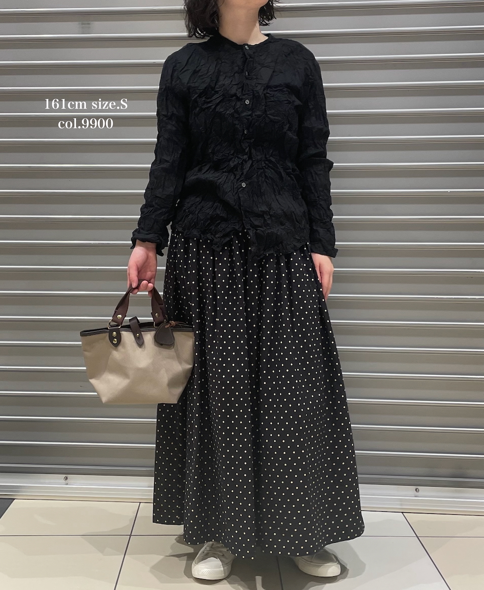 NVL2311CVW (シャツ) 80s ORGANIC VOILE PLAIN (WRINKLE) CREW-NECK L/SL OVERSIZED SHIRT