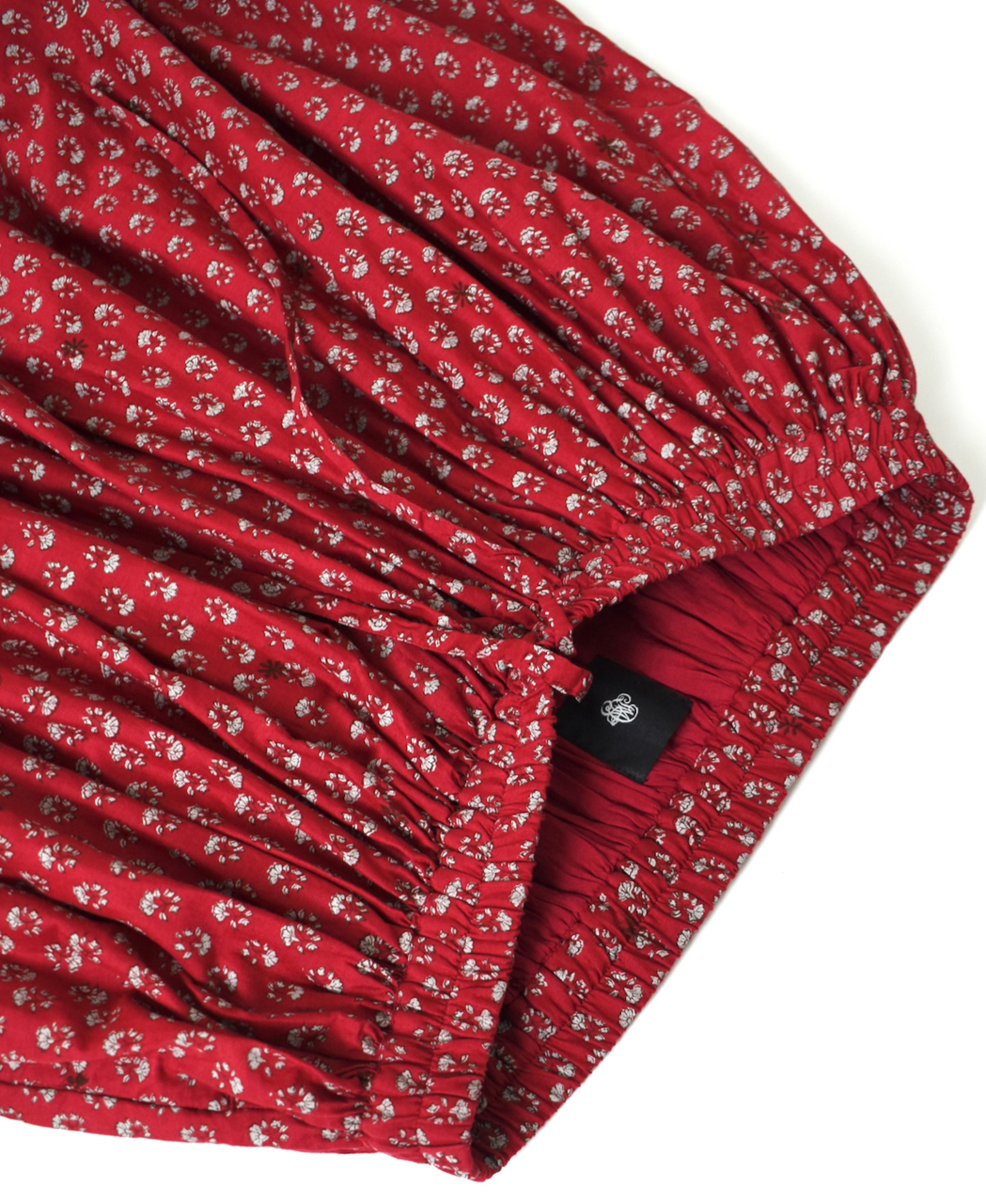 NMDS26254(スカート) 80s VOILE SMALL GENTIANA BLOCK PRINT GATHERED SKIRT WITH LINING