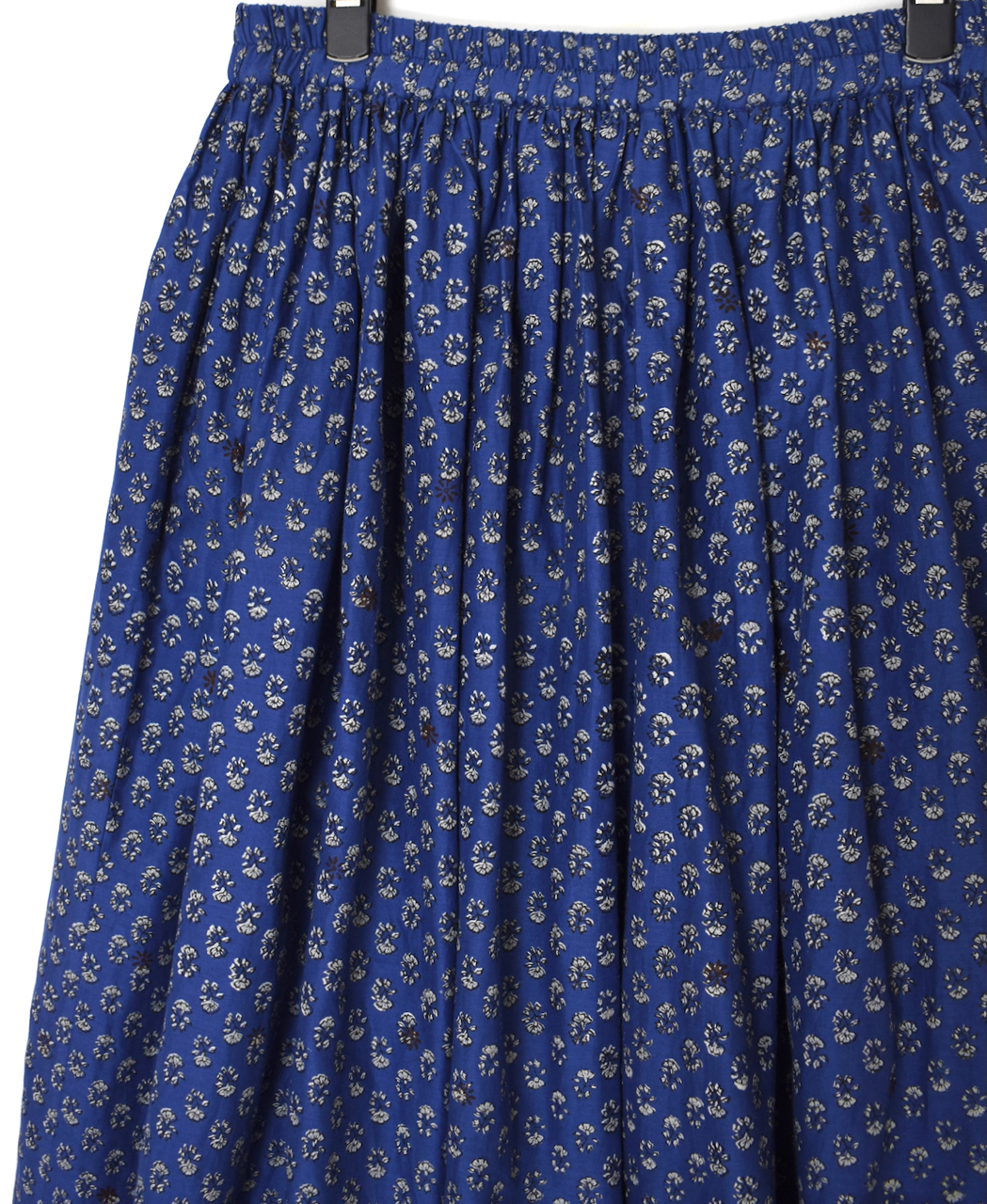 NMDS26254(スカート) 80s VOILE SMALL GENTIANA BLOCK PRINT GATHERED SKIRT WITH LINING