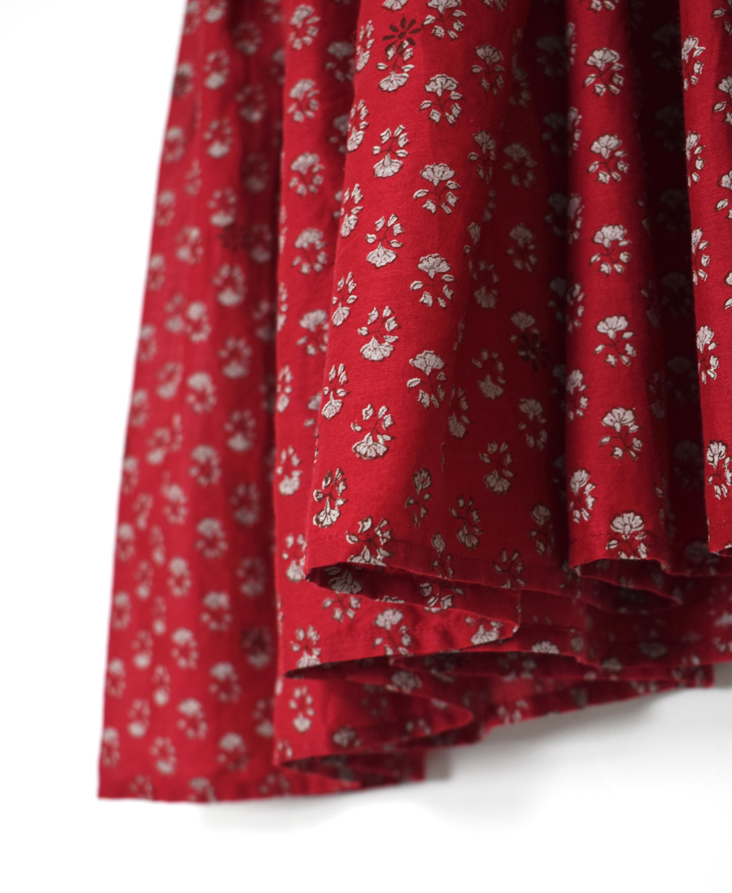 NMDS26252(シャツ) 80s VOILE SMALL GENTIANA BLOCK PRINT CREW-NECK BUTTON F/SLEEVE SHIRT WITH PINTUCK