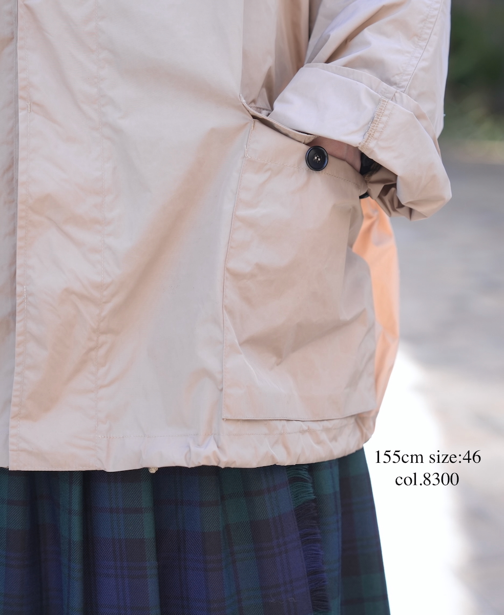 NHT2602PAI(コート) REYCLED NYLON BALMACAAN SHORT COAT WITH GUSSETED POCKET