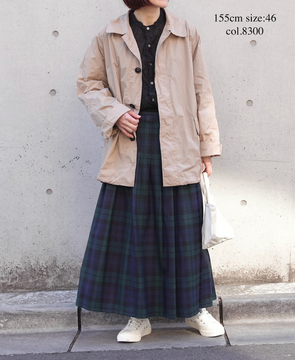 NHT2602PAI(コート) REYCLED NYLON BALMACAAN SHORT COAT WITH GUSSETED POCKET