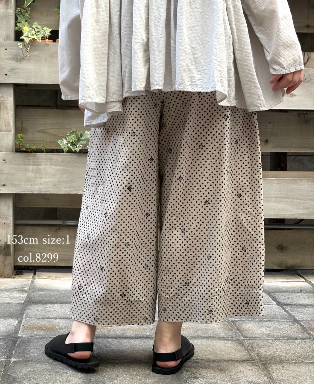 INMDS26085(パンツ) 80s VOILE SQUARE BLOCK PRINT EASY PANTS