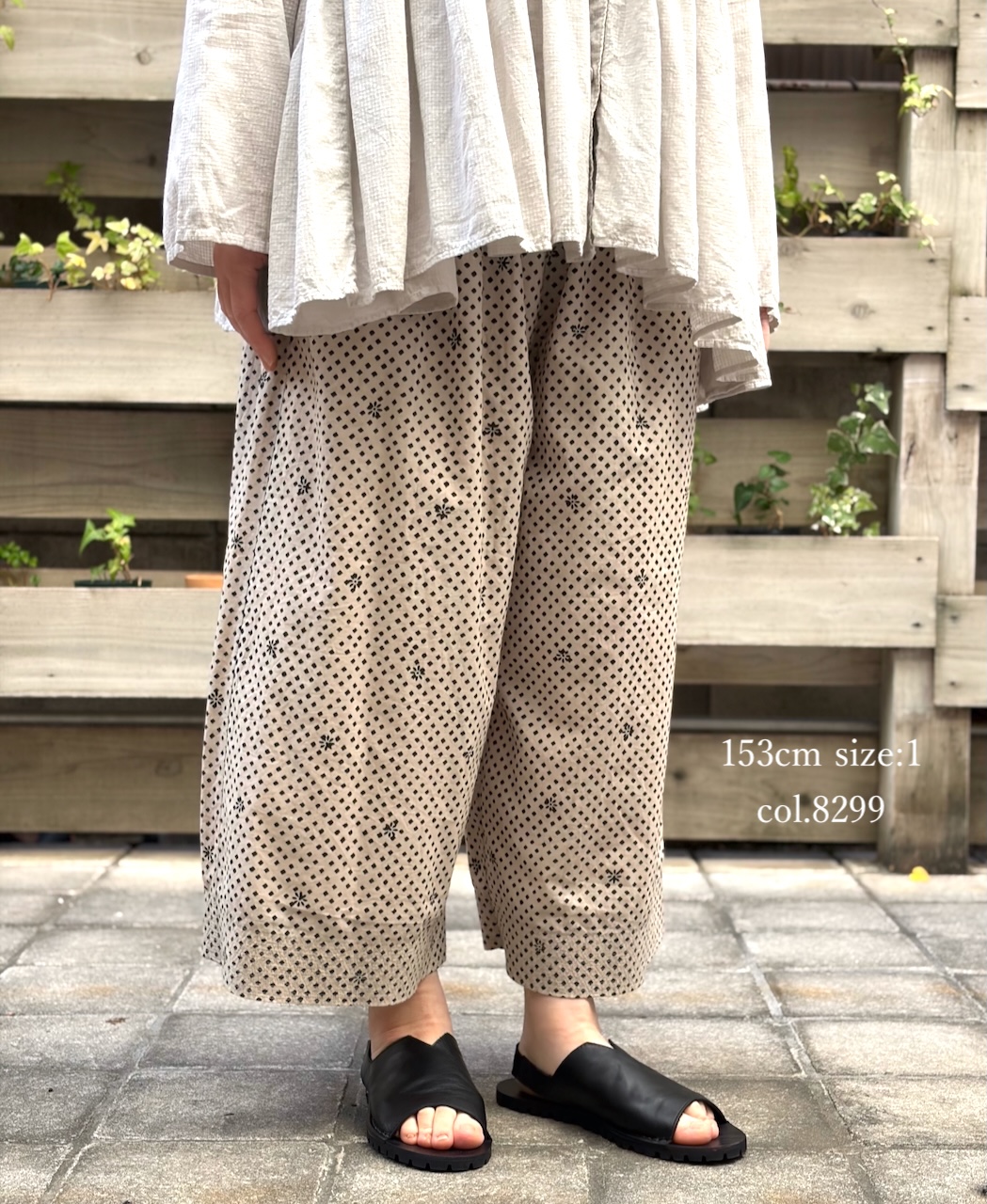 INMDS26085(パンツ) 80s VOILE SQUARE BLOCK PRINT EASY PANTS