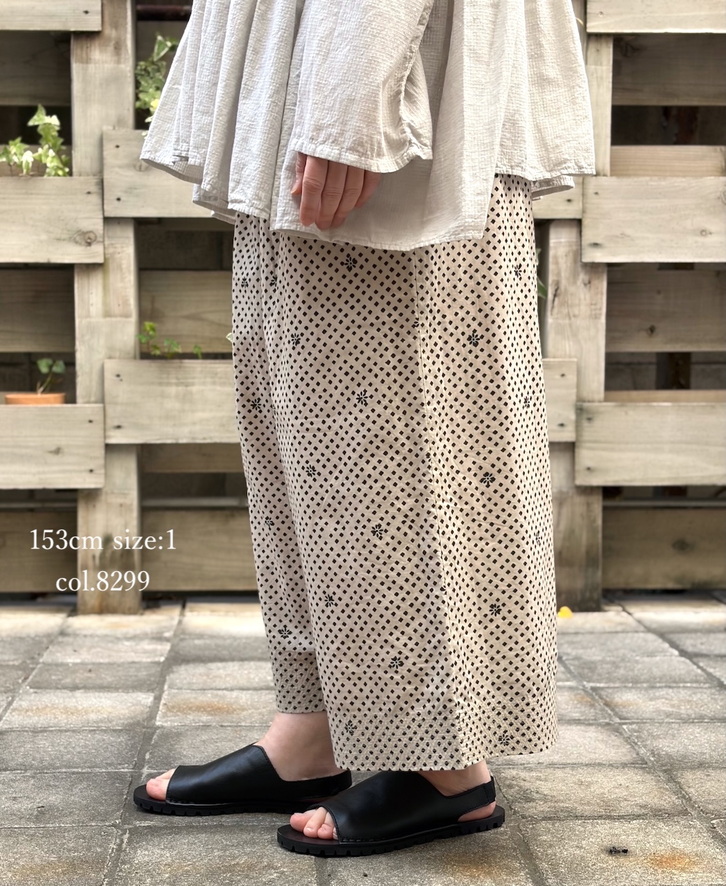 INMDS26085(パンツ) 80s VOILE SQUARE BLOCK PRINT EASY PANTS
