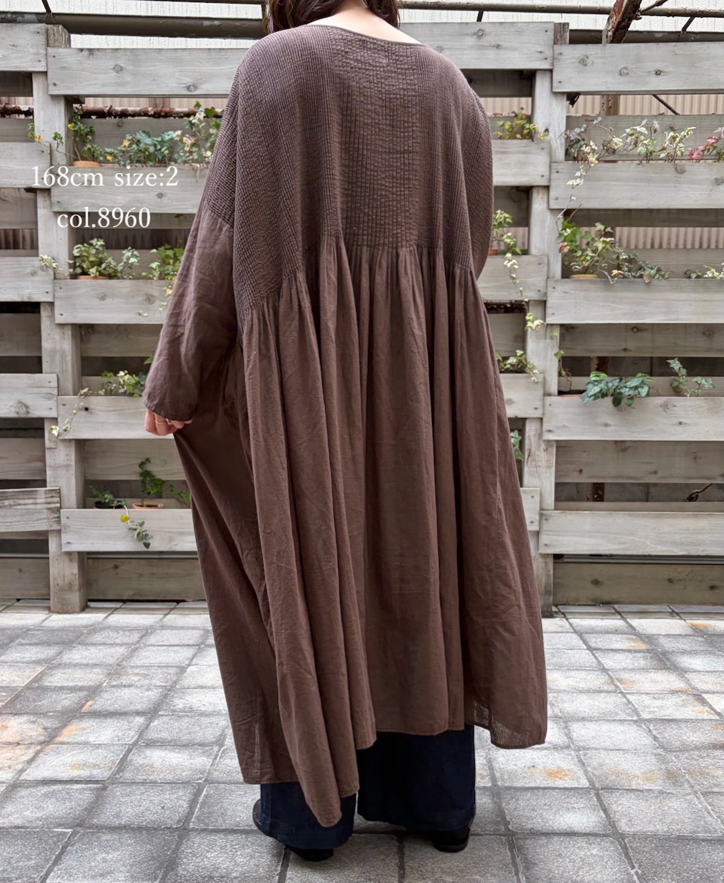 NMDS26232D(ワンピース) 80s ORGANIC MICRO CHECK OVERDYE MINI PINTUCK PULLOVER DRESS