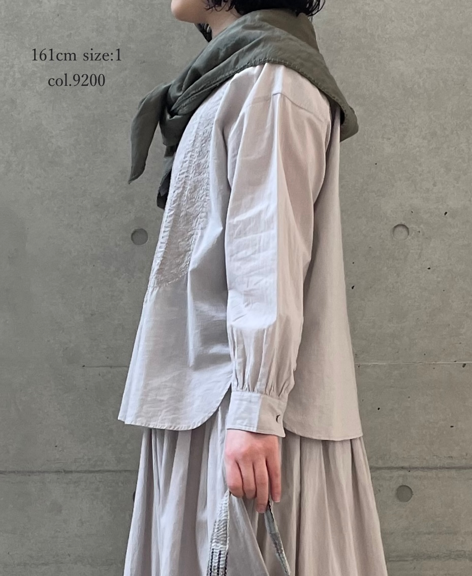 NMDS26221(シャツ) 60s ORGANIC CAMBRIC BANDED COLLAR EMB SHIRT