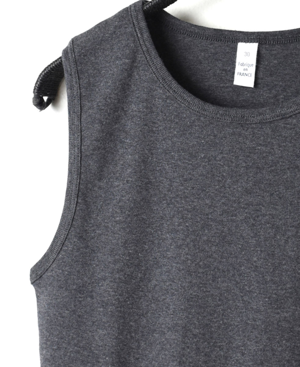 NMF1801 (ノースリーブ) 1x1 RIB COTTON CREW-NECK SLEEVELESS-T