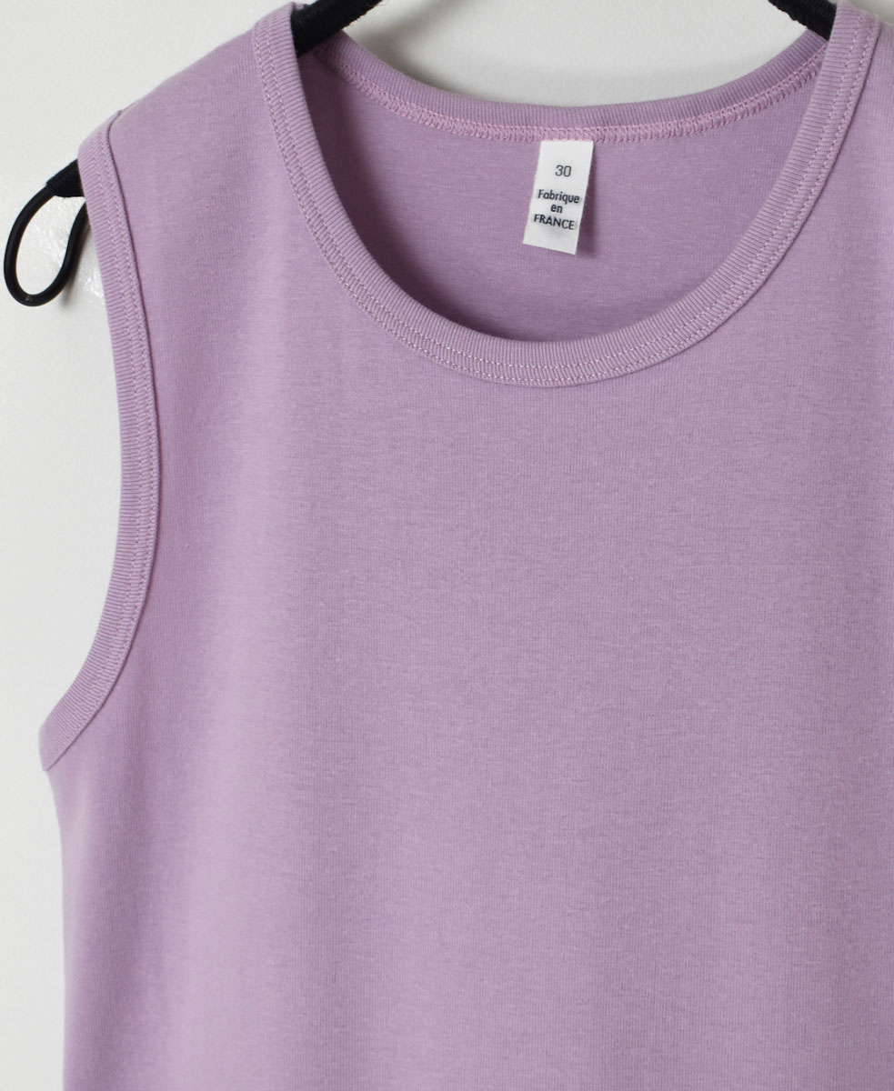NMF1801 (ノースリーブ) 1x1 RIB COTTON CREW-NECK SLEEVELESS-T