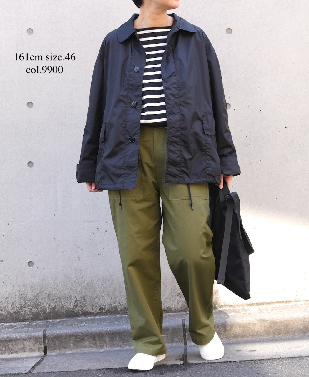NHT2602PAI(コート) REYCLED NYLON BALMACAAN SHORT COAT WITH GUSSETED POCKET