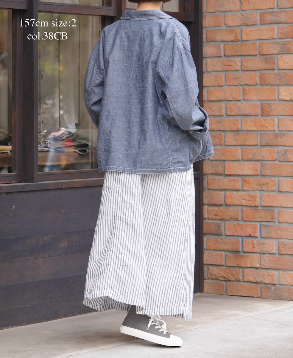 ISNAM2601CB(ジャケット) NAVY(INDIGO) CHAMBRAY ROUND COLLAR DOUBLE JACKET
