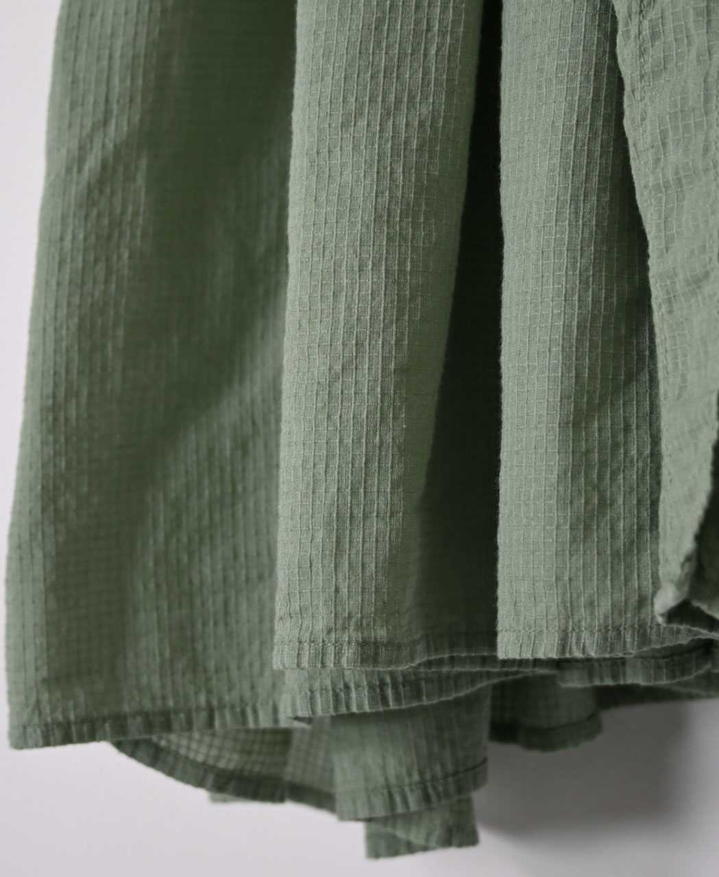 NMDS26233D(シャツ) 80s ORGANIC MICRO CHECK OVERDYE CREW-NECK BUTTON SHIRT WITH MINI PINTUCK