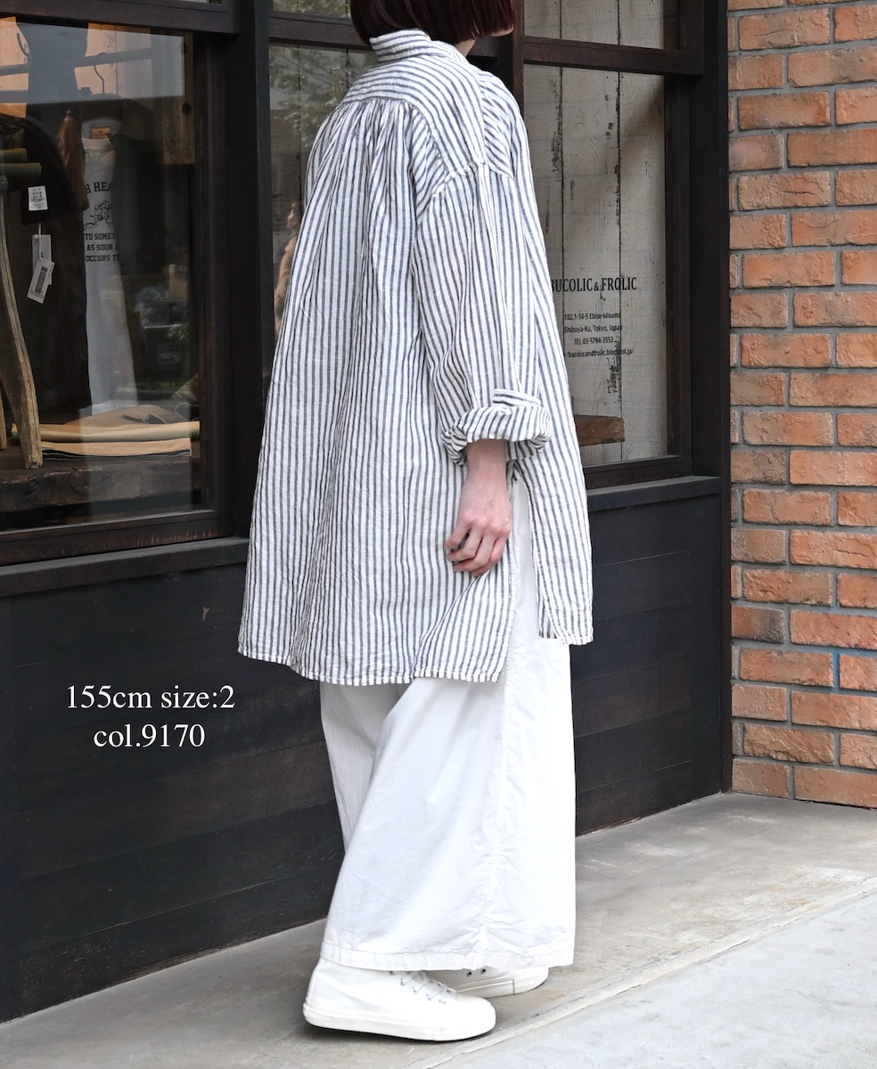 INAM2556PD(キュロット) 40s POPLIN OVER DYE WRAP CULOTTES WITH SEAM POCKET