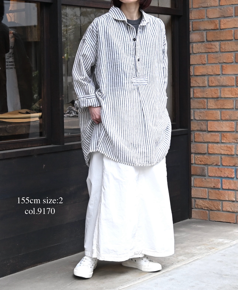 INAM2556PD(キュロット) 40s POPLIN OVER DYE WRAP CULOTTES WITH SEAM POCKET