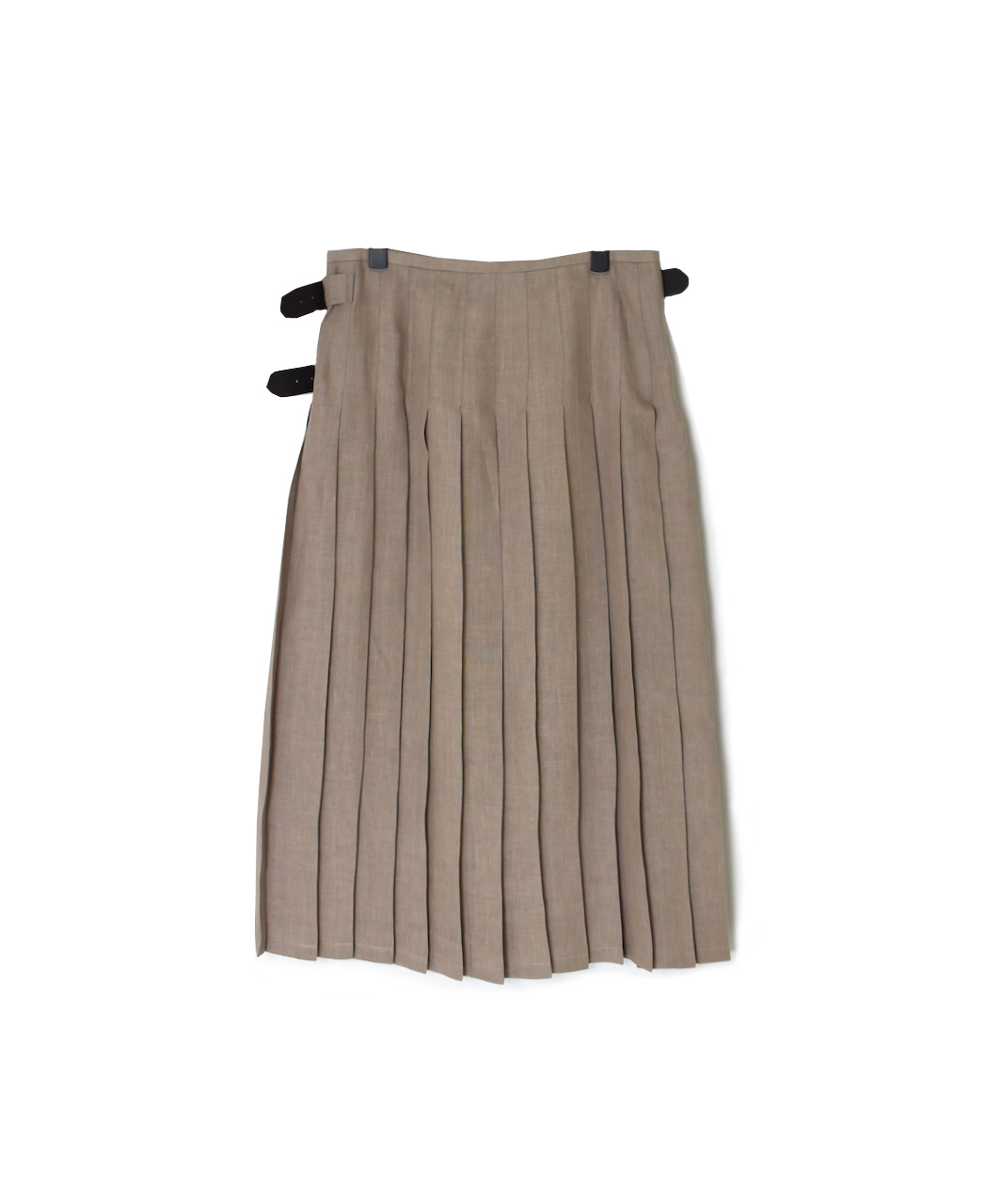 NOD2501PW(スカート) IRISH LINEN PATCHWORK LOW WAIST PLEATS WRAP