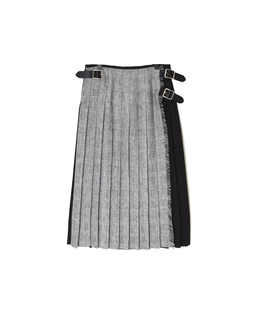 NOD2501PW(スカート) IRISH LINEN PATCHWORK LOW WAIST PLEATS WRAP