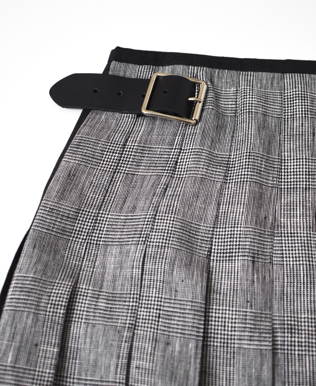 NOD2501PW(スカート) IRISH LINEN PATCHWORK LOW WAIST PLEATS WRAP SKIRT