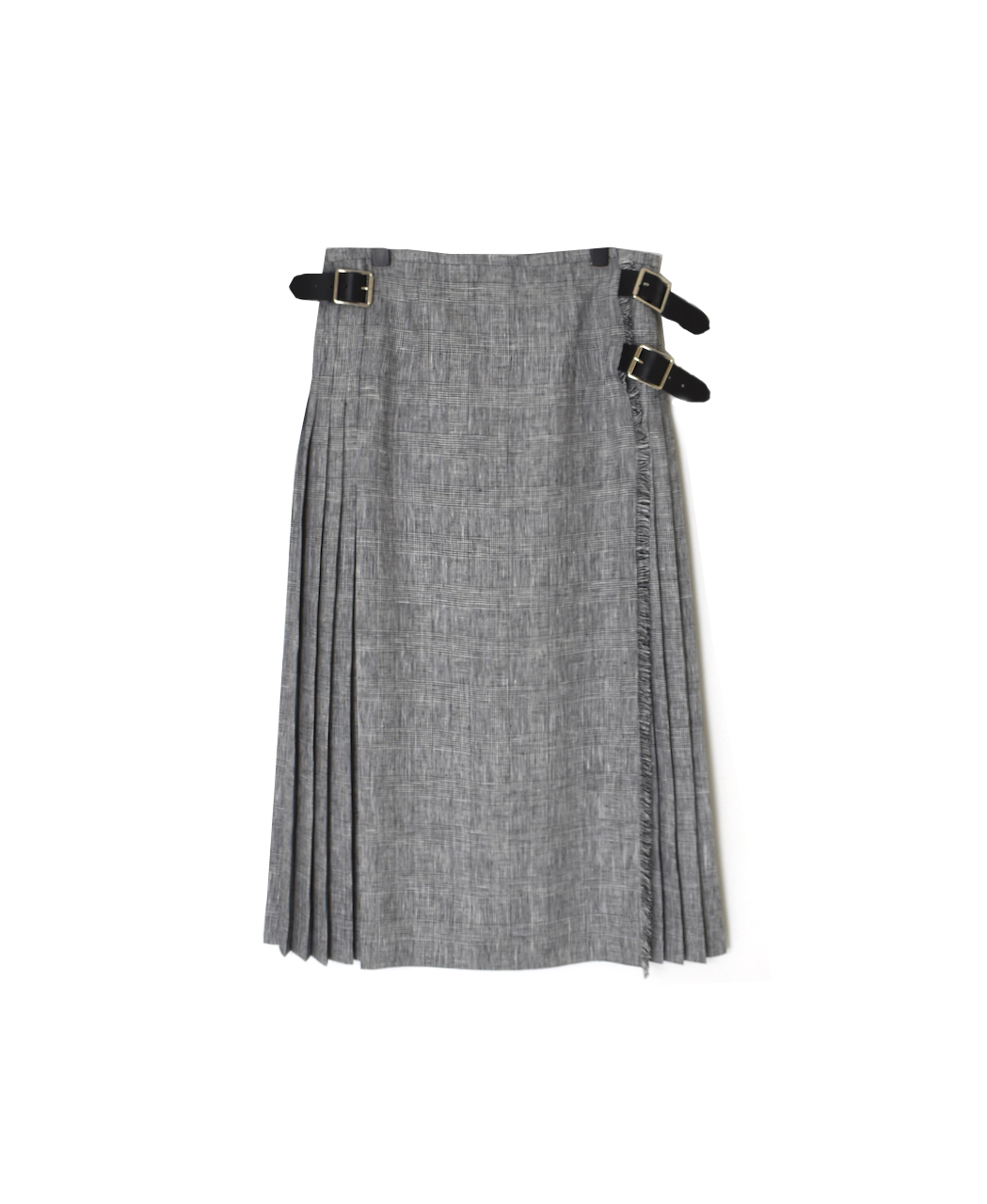 NOD2601(スカート) IRISH LINEN LOW WAIST ACCORDION LONG SKIRT