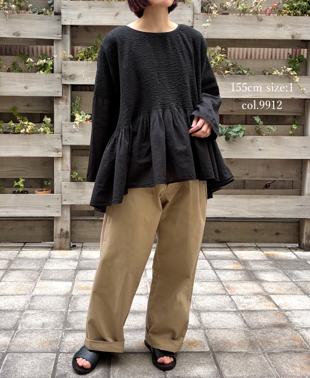 NMDS26231D(シャツ) 80s ORGANIC MICRO CHECK OVERDYE MINI PINTUCK PULLOVER