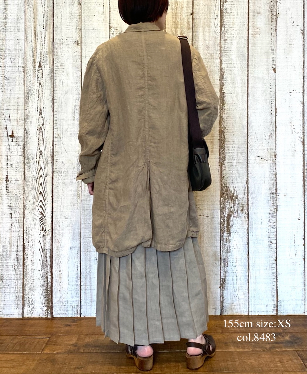 NOD2501PW(スカート) IRISH LINEN PATCHWORK LOW WAIST PLEATS WRAP SKIRT