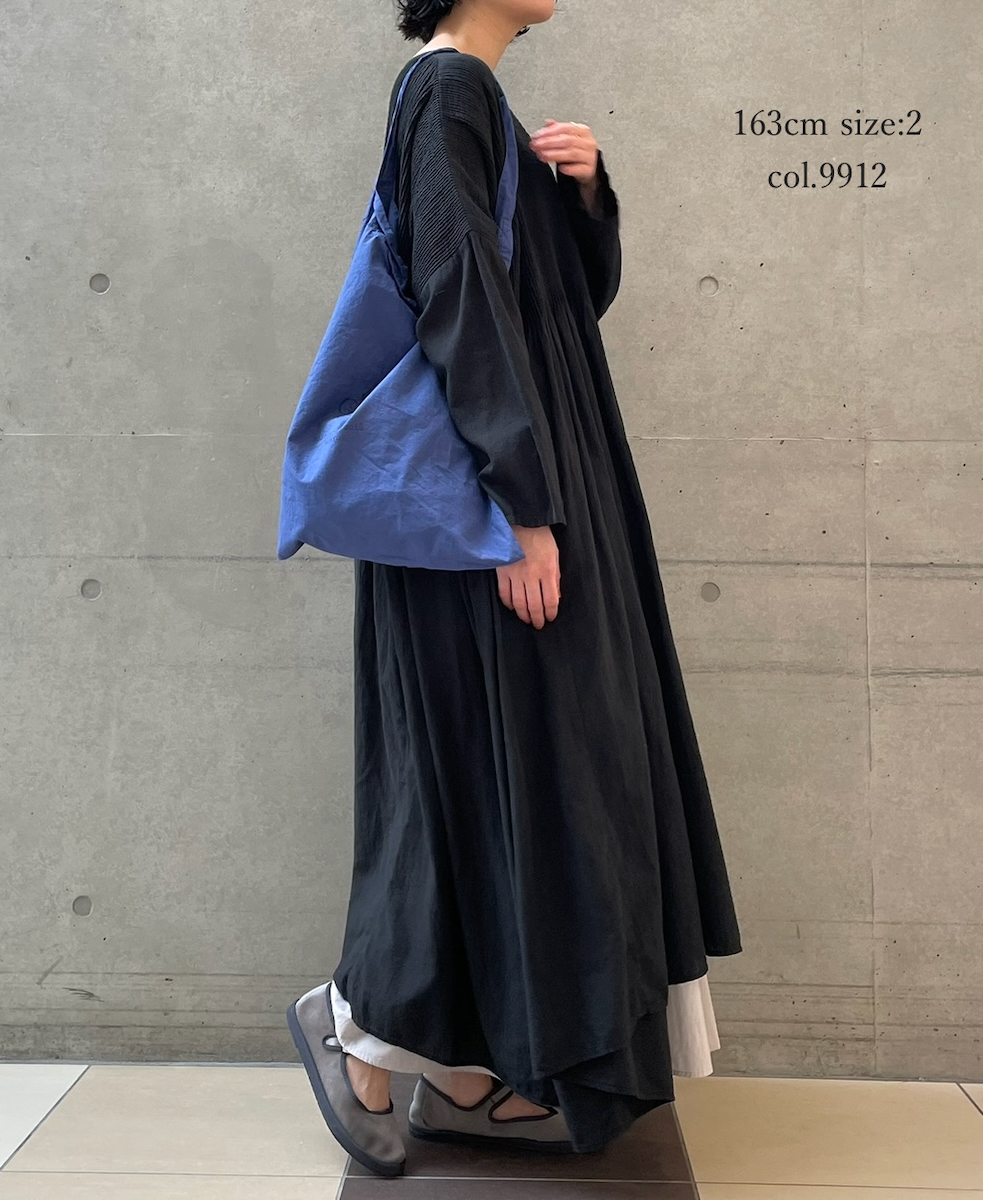 NMDS26232D(ワンピース) 80s ORGANIC MICRO CHECK OVERDYE MINI PINTUCK PULLOVER DRESS