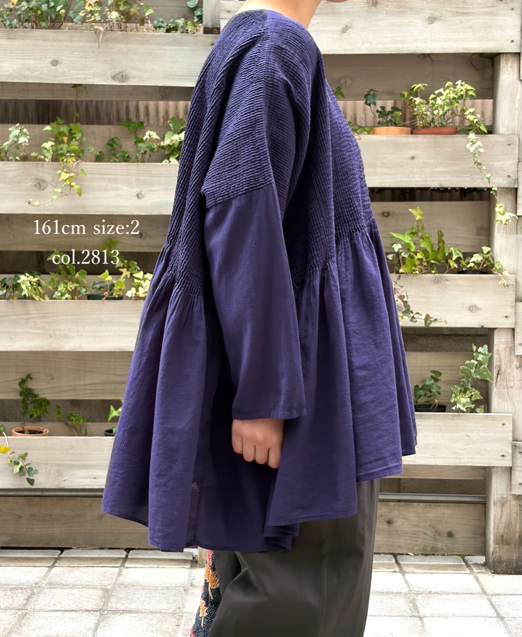 NMDS26231D(シャツ) 80s ORGANIC MICRO CHECK OVERDYE MINI PINTUCK PULLOVER