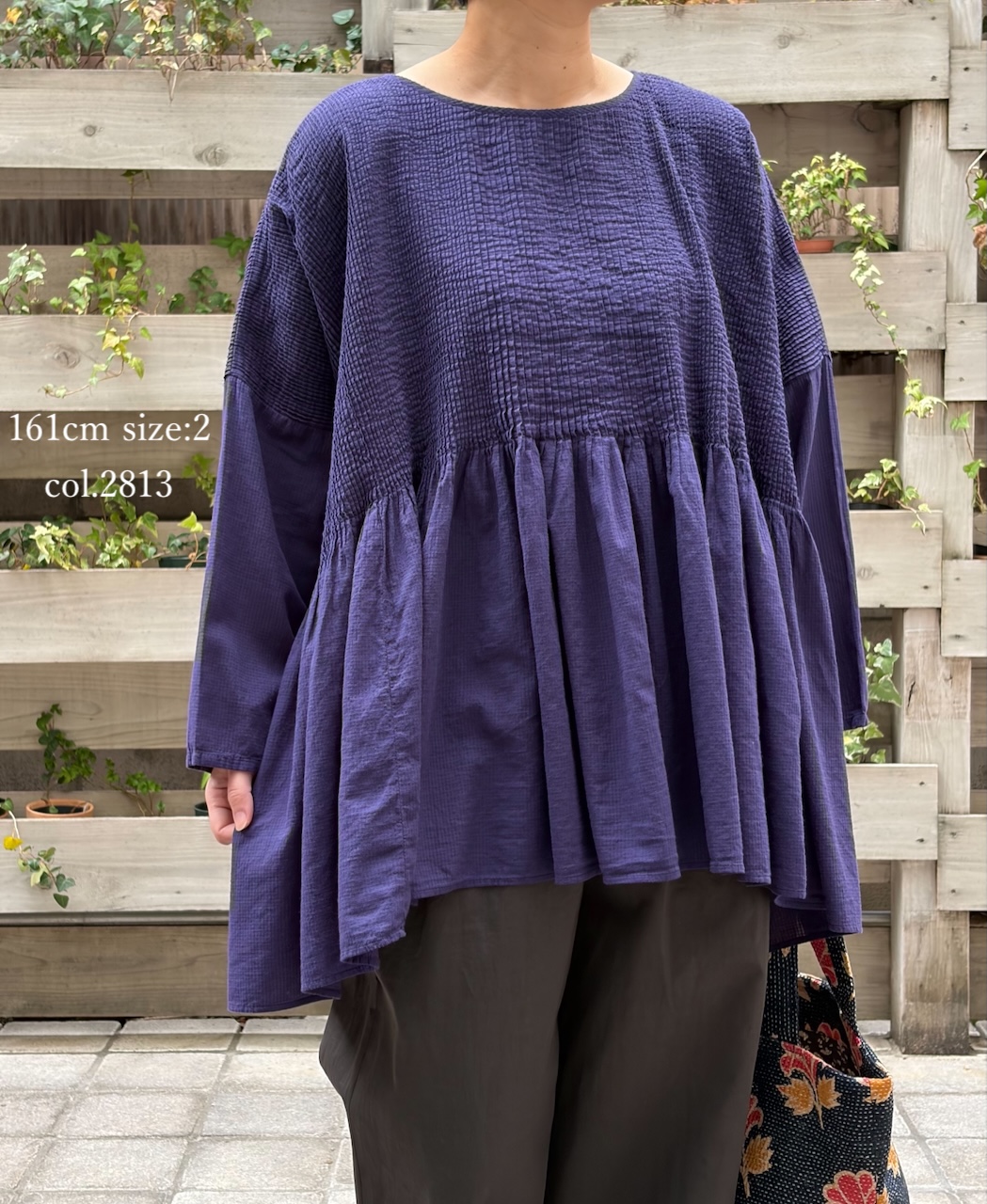 NMDS26231D(シャツ) 80s ORGANIC MICRO CHECK OVERDYE MINI PINTUCK PULLOVER