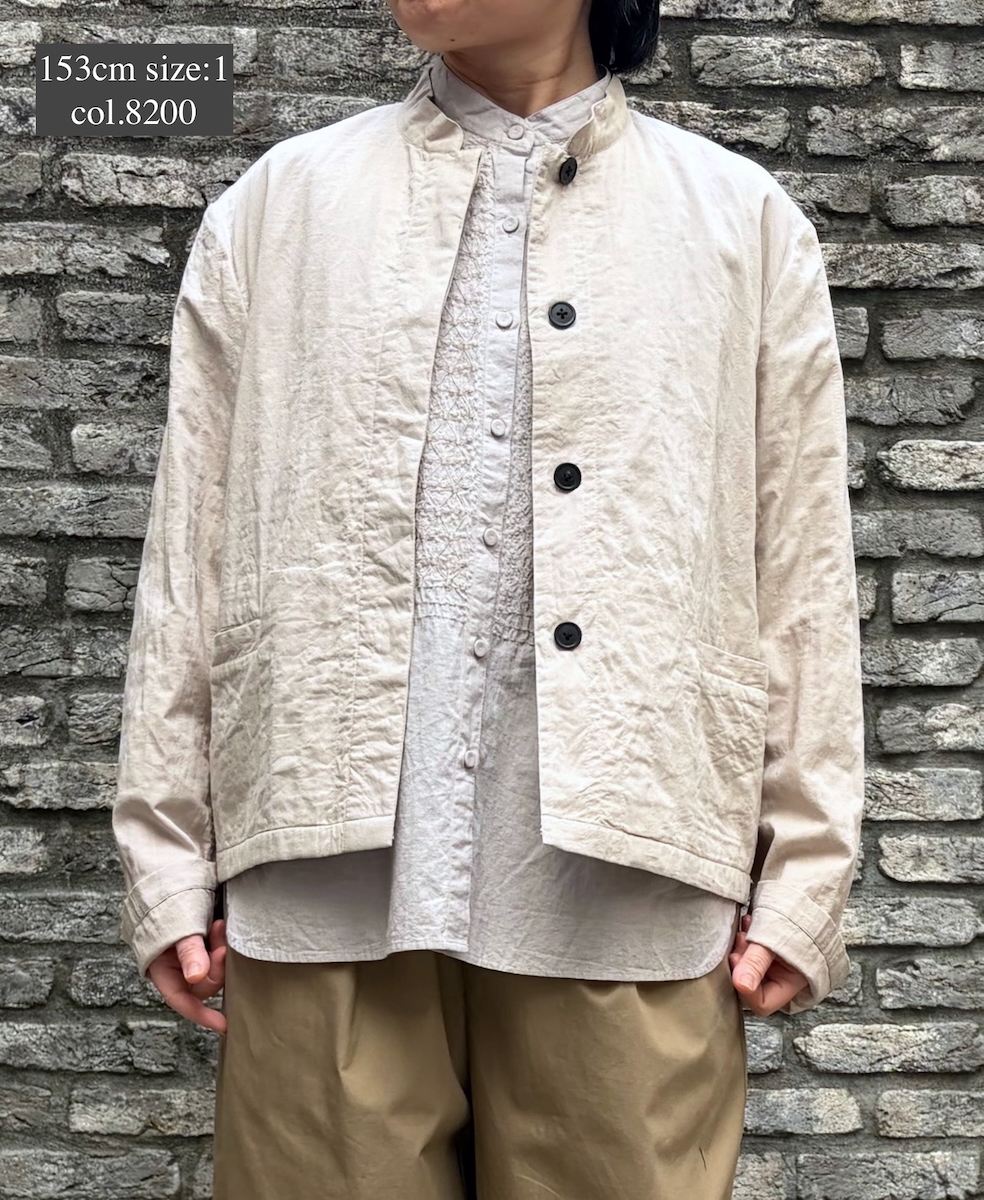 NMDS26211(ジャケット) 60s STITCHED ORGANIC CAMBRIC STAND COLLAR FLY FRONT JACKET