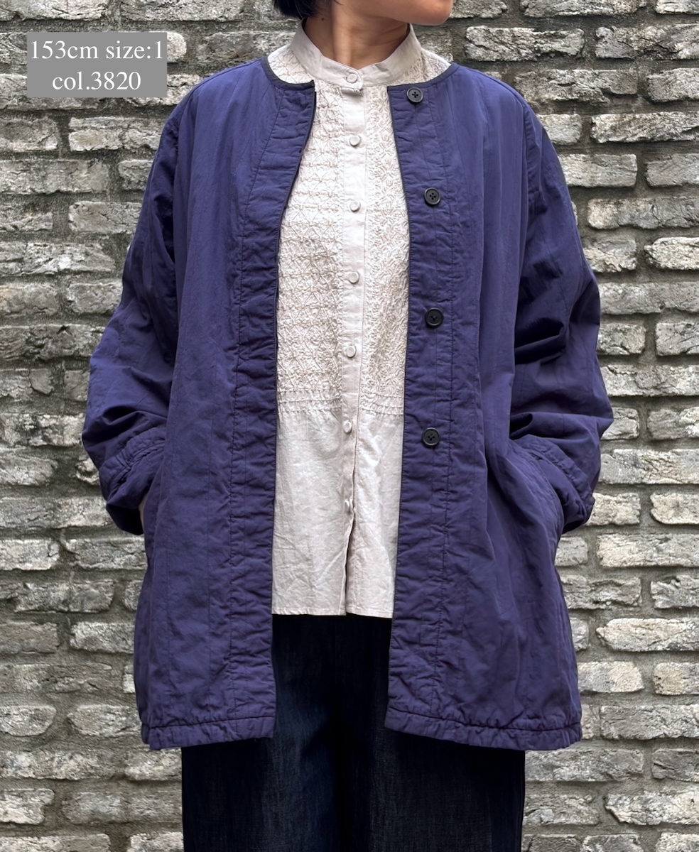 NMDS26202D(コート) 40s ORGANIC POPLIN(OVERDYE) RAGLAN SHORT COAT WITH VERTICAL STITCH