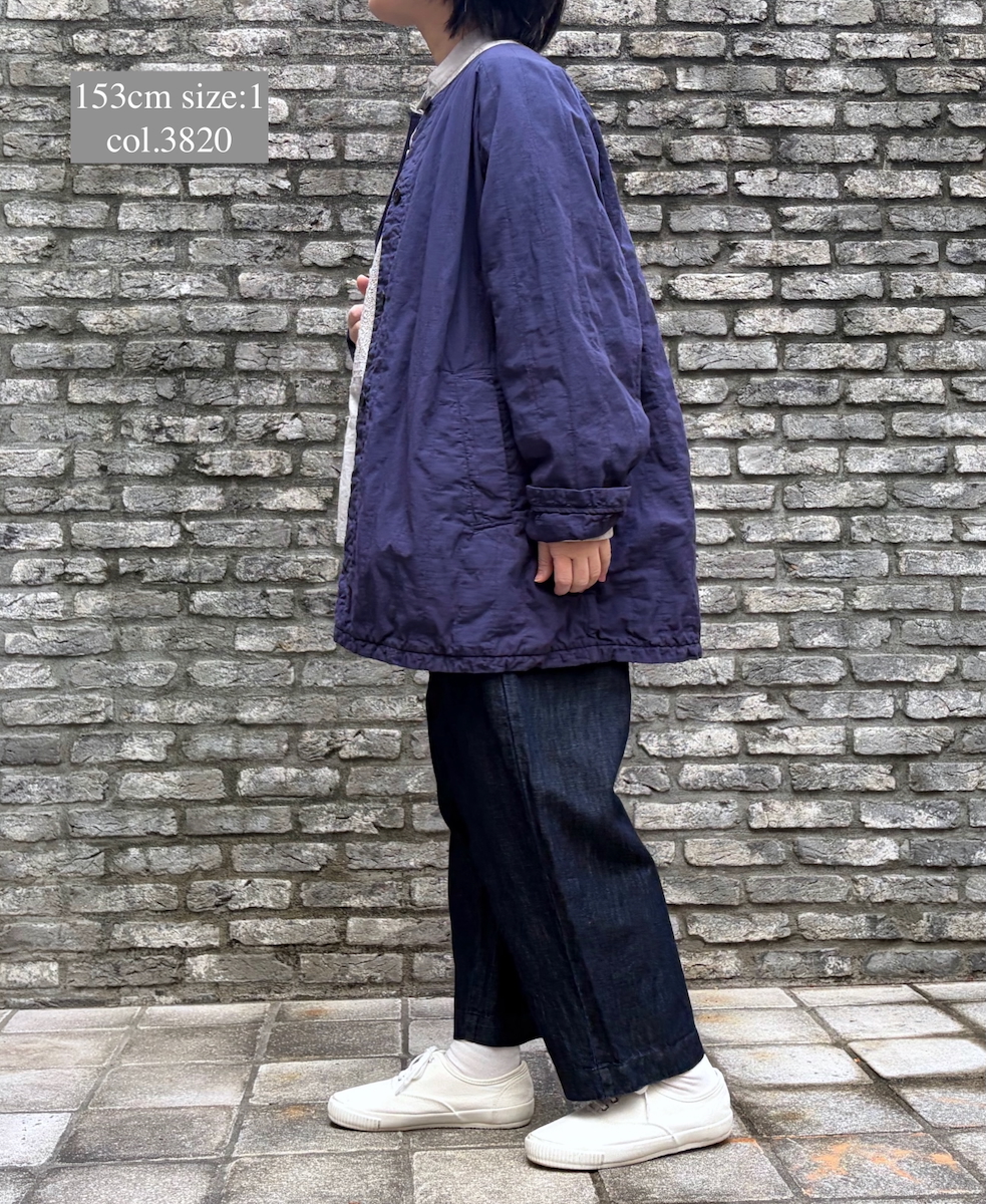 NMDS26202D(コート) 40s ORGANIC POPLIN(OVERDYE) RAGLAN SHORT COAT WITH VERTICAL STITCH