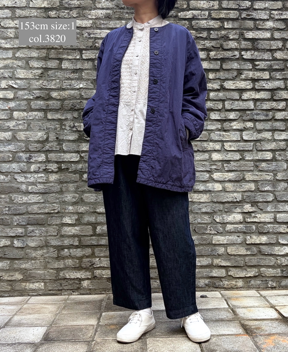 NMDS26202D(コート) 40s ORGANIC POPLIN(OVERDYE) RAGLAN SHORT COAT WITH VERTICAL STITCH