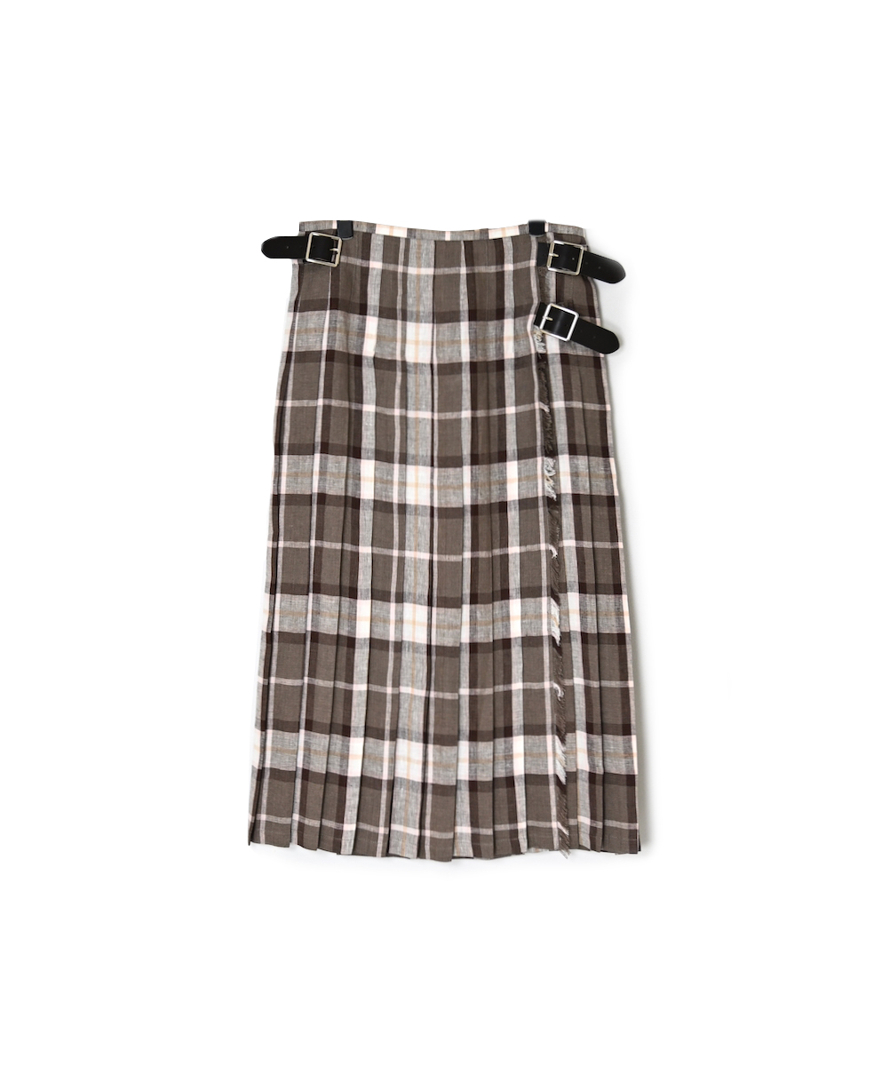 NOD0901 (スカート) IRISH LINEN LOW WAIST PLEATS WRAP SKIRT