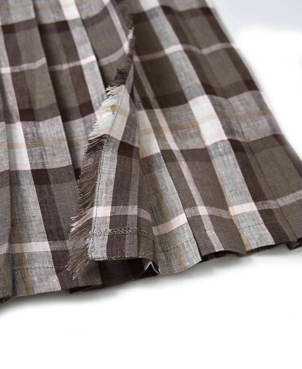 NOD0901 (スカート) IRISH LINEN LOW WAIST PLEATS WRAP SKIRT
