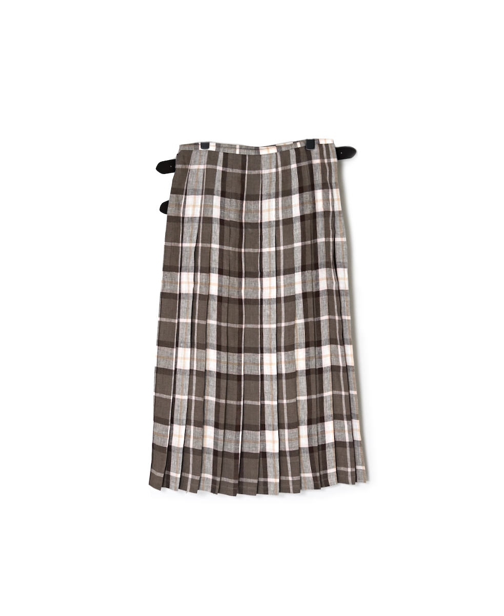NOD0901 (スカート) IRISH LINEN LOW WAIST PLEATS WRAP SKIRT