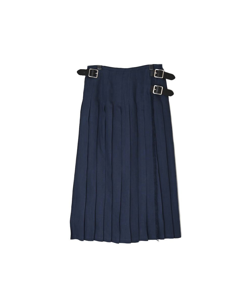 NOD0901 (スカート) IRISH LINEN LOW WAIST PLEATS WRAP SKIRT