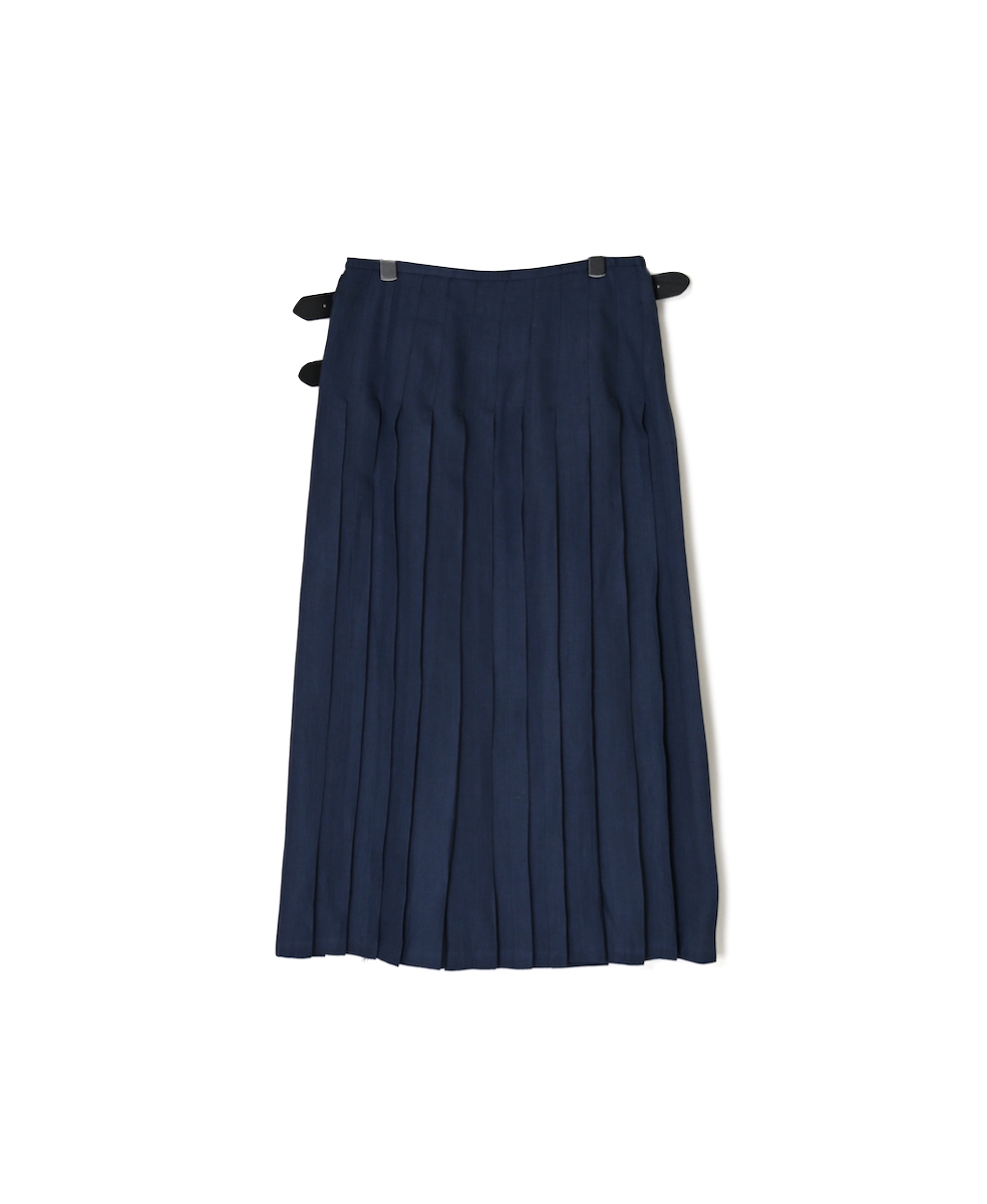 NOD0901 (スカート) IRISH LINEN LOW WAIST PLEATS WRAP SKIRT